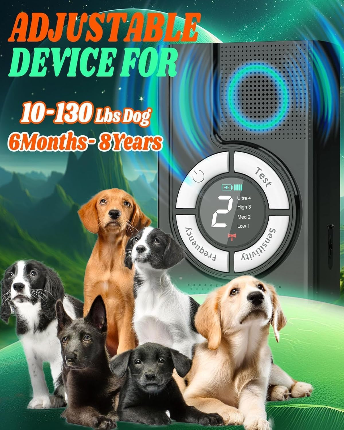 Anti Barking Device, 1500 Mah Rechargeable Ultrasonic Dog Barking Deterrent Devices Safe for Dogs, 2-In-1 Dog Barking Control Devices up to 50 Ft Range Dog Training & Behavior Aids