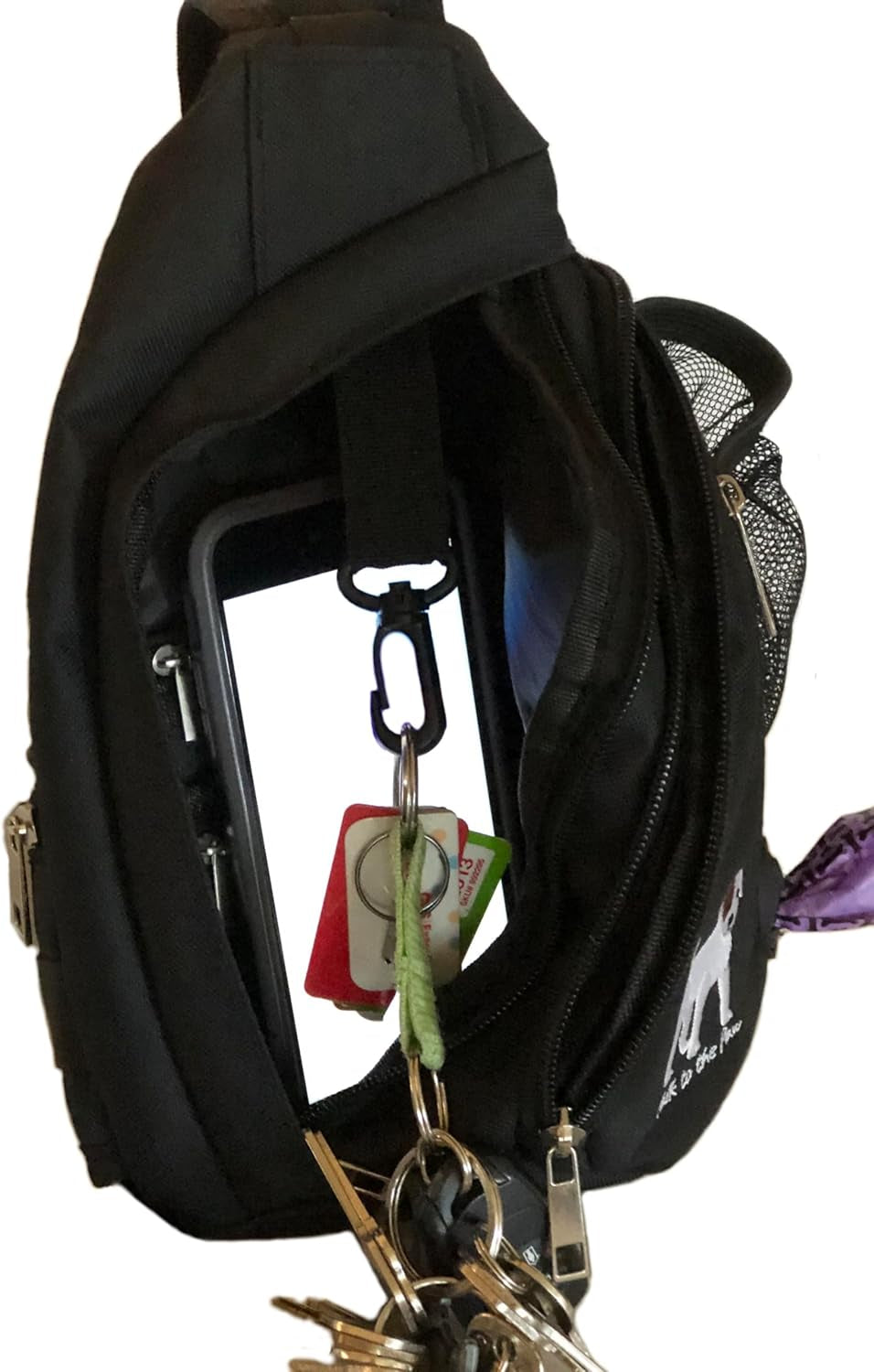 Dog Walking Bag - Treat Tote - Treat Pouches for Pet Training - Dog Training Treat Pouch - Waste Bag Dispenser (Black)