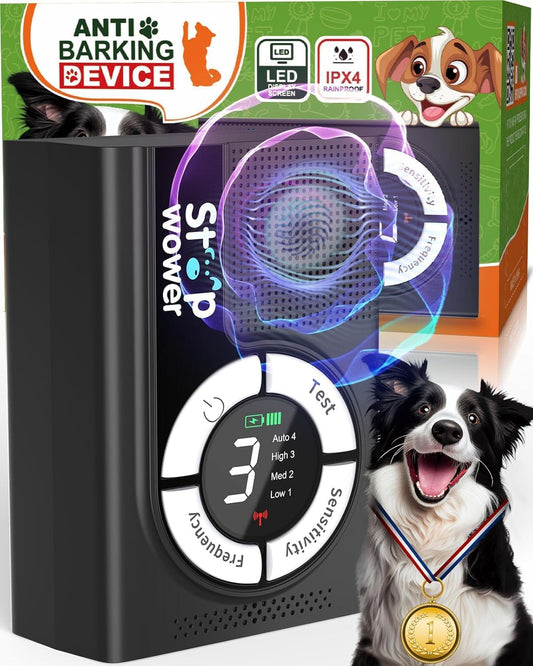 Anti Barking Device, 1500 Mah Rechargeable Ultrasonic Dog Barking Deterrent Devices Safe for Dogs, 2-In-1 Dog Barking Control Devices up to 50 Ft Range Dog Training & Behavior Aids