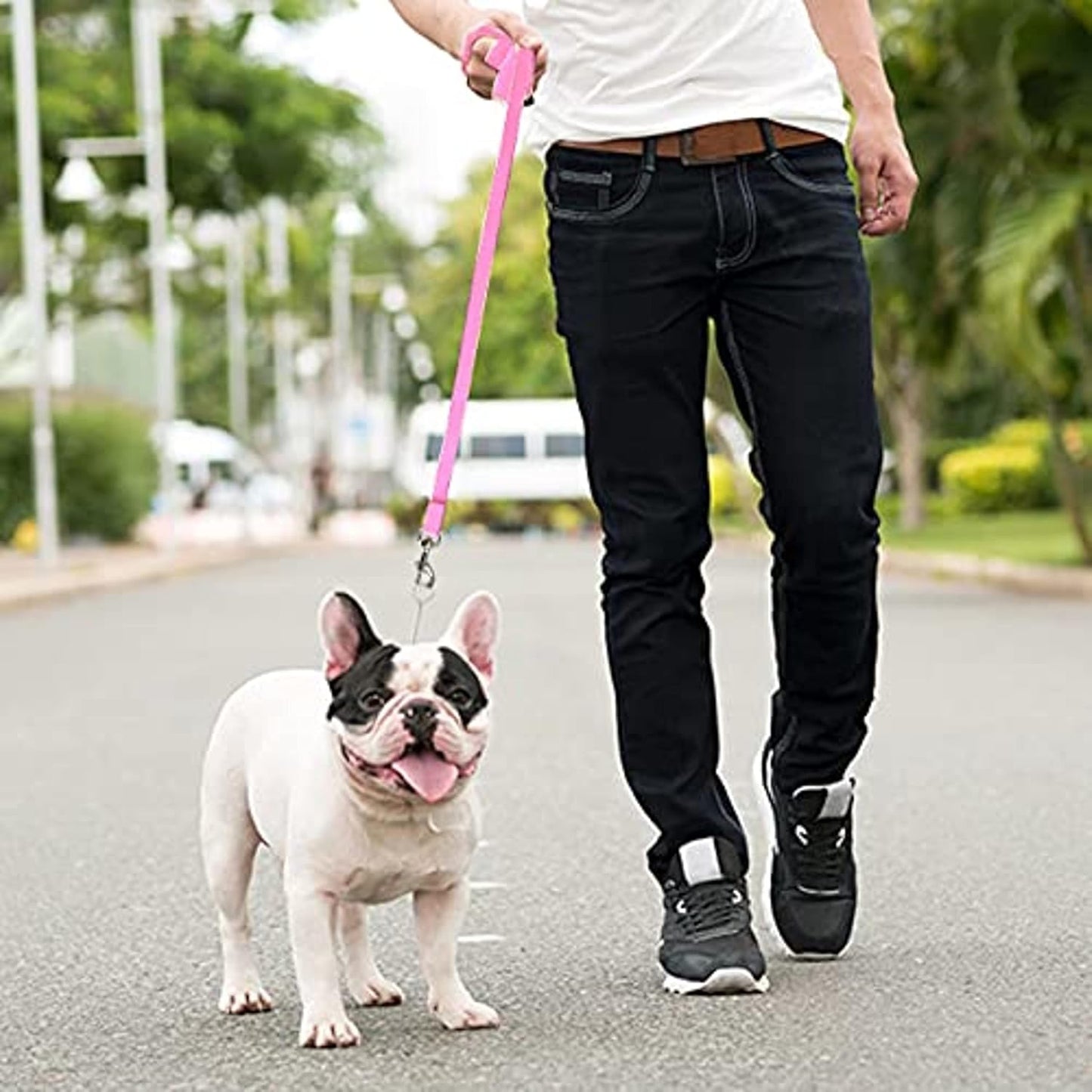 - Long Dog Leash - 30 Ft Pink Nylon Dog Training Leash for Recall & Obedience
