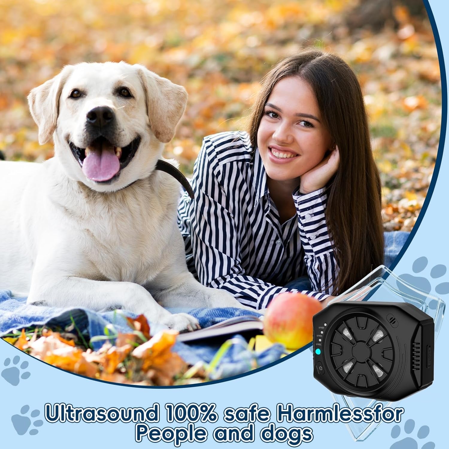 Anti Barking Device for Dogs, Dog Bark Deterrent Devices with 3 Modes, Ultrasonic Dog Bark Control Devices 50Ft Range Outdoor & Indoor, Waterproof Dogs Barking Silencer Safe for Human & Dogs (Black)