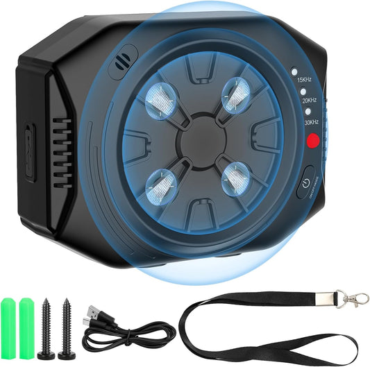 Anti Barking Device for Dogs, Dog Bark Deterrent Devices with 3 Modes, Ultrasonic Dog Bark Control Devices 50Ft Range Outdoor & Indoor, Waterproof Dogs Barking Silencer Safe for Human & Dogs (Black)