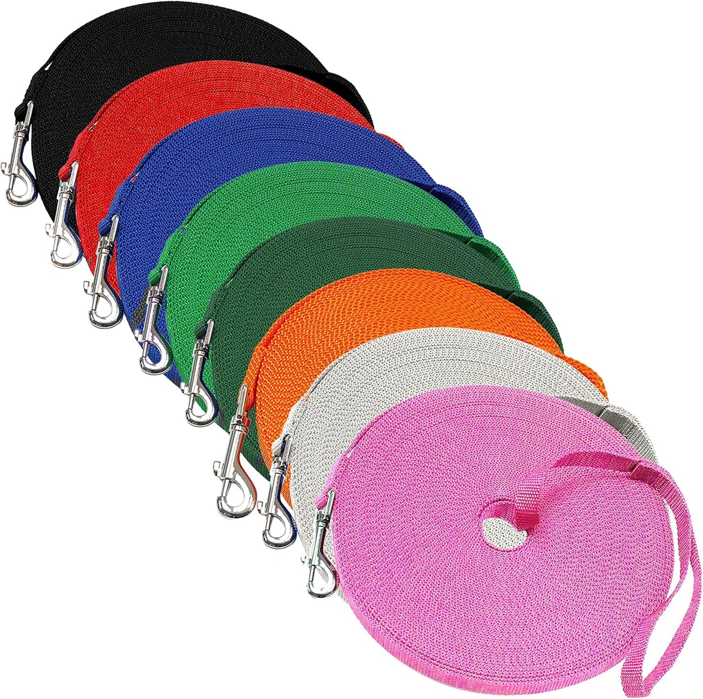 - Long Dog Leash - 30 Ft Pink Nylon Dog Training Leash for Recall & Obedience