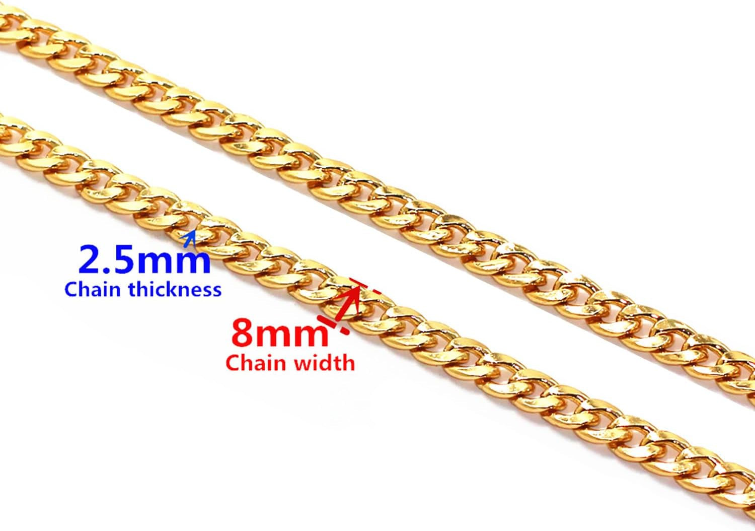 DIY Iron Flat Chain Strap Handbag Chains Purse Chain Straps Shoulder Cross Body Replacement Straps with Metal Buckles (31.5", Gold)