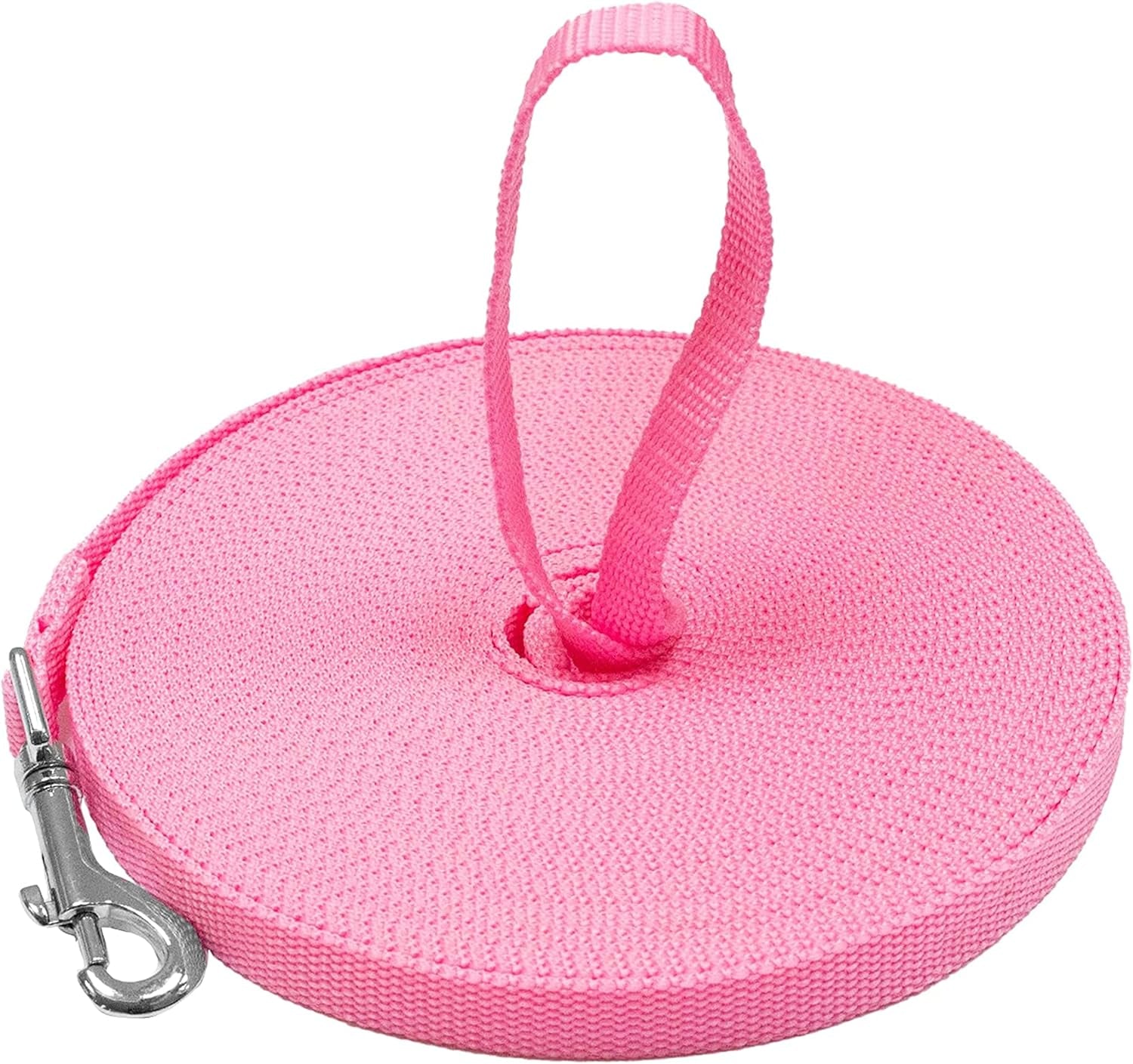 - Long Dog Leash - 30 Ft Pink Nylon Dog Training Leash for Recall & Obedience